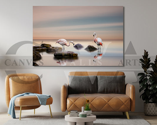 Flamingo Canvas Painting Bird Poster Print
