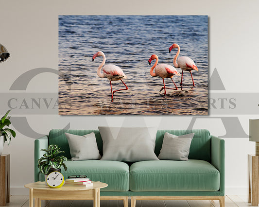 Flamingo Canvas Wall Art Bird Poster Prints
