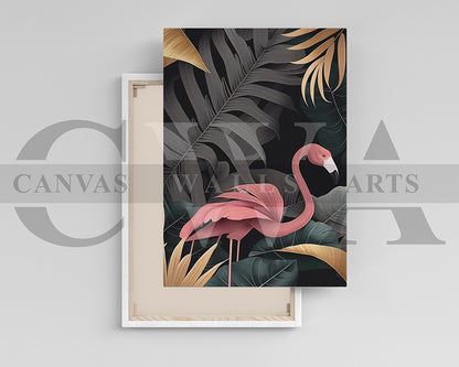 Flamingo Tropical Canvas Wall Art Bird Poster Print