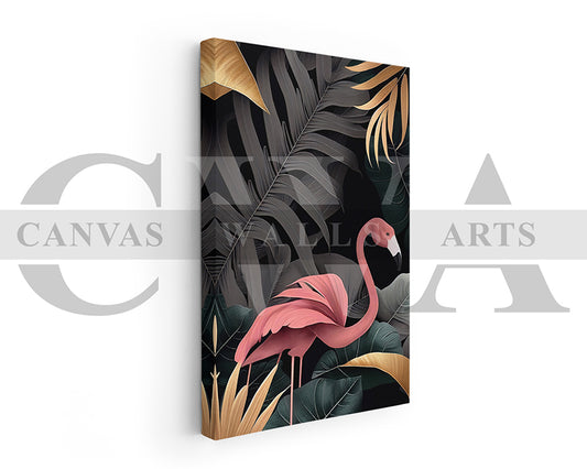 Flamingo Tropical Canvas Wall Art Bird Poster Print