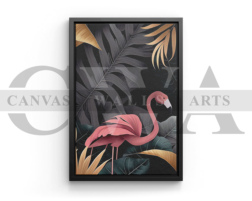 Flamingo Tropical Canvas Wall Art Bird Poster Print