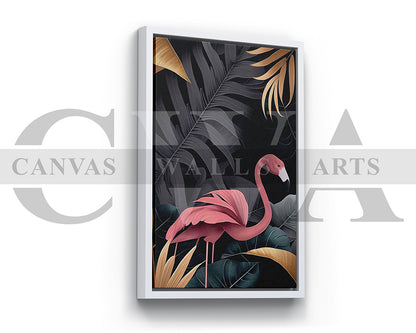 Flamingo Tropical Canvas Wall Art Bird Poster Print