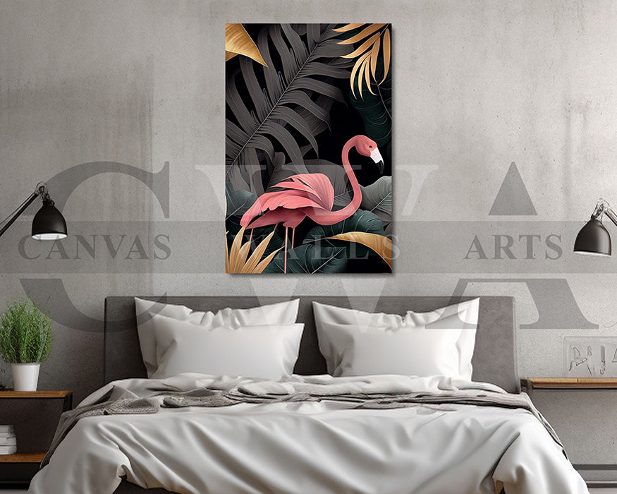 Flamingo Tropical Canvas Wall Art Bird Poster Print