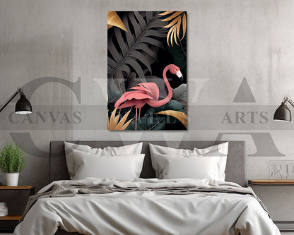 Flamingo Tropical Canvas Wall Art Bird Poster Print