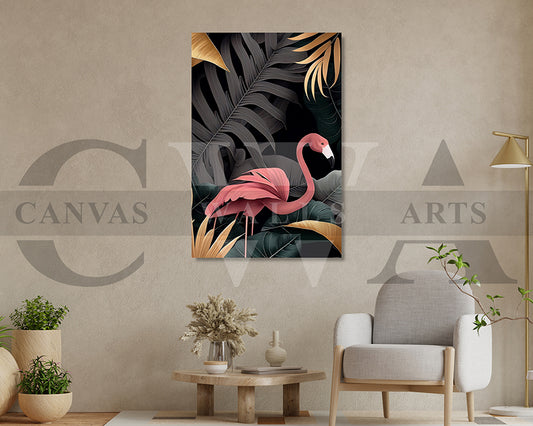 Flamingo Tropical Canvas Wall Art Bird Poster Print