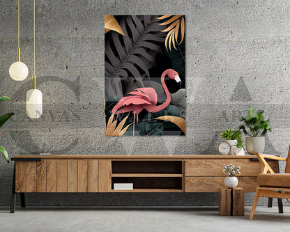 Flamingo Tropical Canvas Wall Art Bird Poster Print