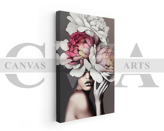 Flower Head Girl Wall Decor
