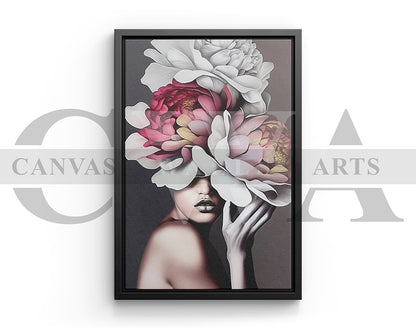 Flower Head Girl Wall Decor