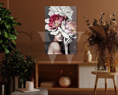 Flower Head Girl Wall Decor
