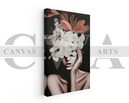 Flower Head Woman Canvas Art
