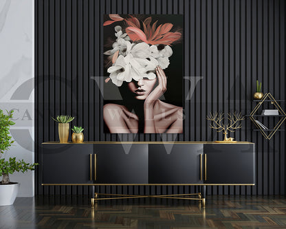 Flower Head Woman Canvas Art