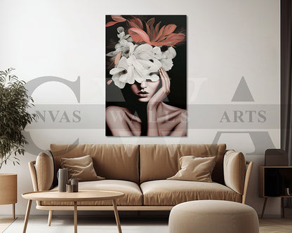 Flower Head Woman Canvas Art