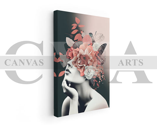 Flower Head Woman Canvas Print