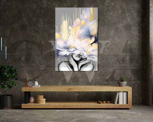 Flower Head Woman Canvas Wall Art Home Decor