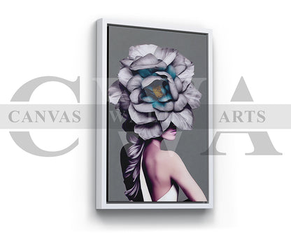 Flower Head Woman Canvas Wall Art