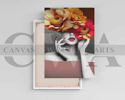 Flower Head Woman Wall Art