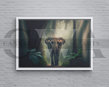 Forest Elephant Canvas Wall Art Animal Poster Print