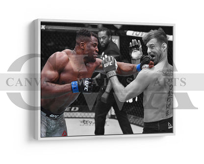 Francis Ngannou Black & White Canvas Art MMA Canvas Wall Art