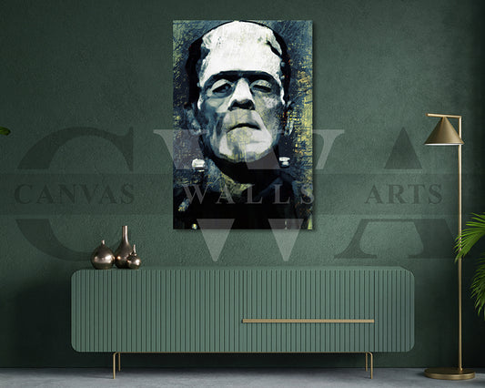 Frankenstein Canvas Wall Art Abstract Movie Poster