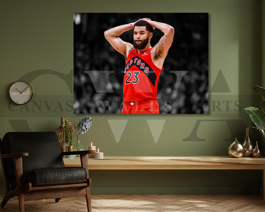 Fred VanVleet Black & White Canvas Art Basketball Canvas Wall Art