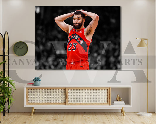 Fred VanVleet Black & White Canvas Art Basketball Canvas Wall Art