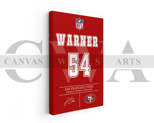 Fred Warner Canvas Wall Art - NFL Jersey Poster | Canvas Frame Ready To Hang