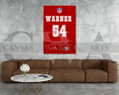 Fred Warner Canvas Wall Art - NFL Jersey Poster | Canvas Frame Ready To Hang