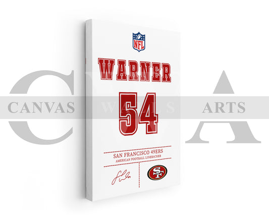 Fred Warner Canvas Wall Art - NFL Jersey Poster | Sports Canvas Wall Decor