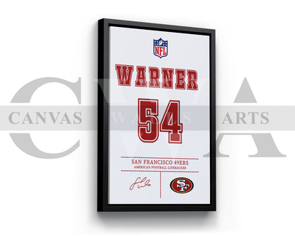 Fred Warner Canvas Wall Art - NFL Jersey Poster | Sports Canvas Wall Decor