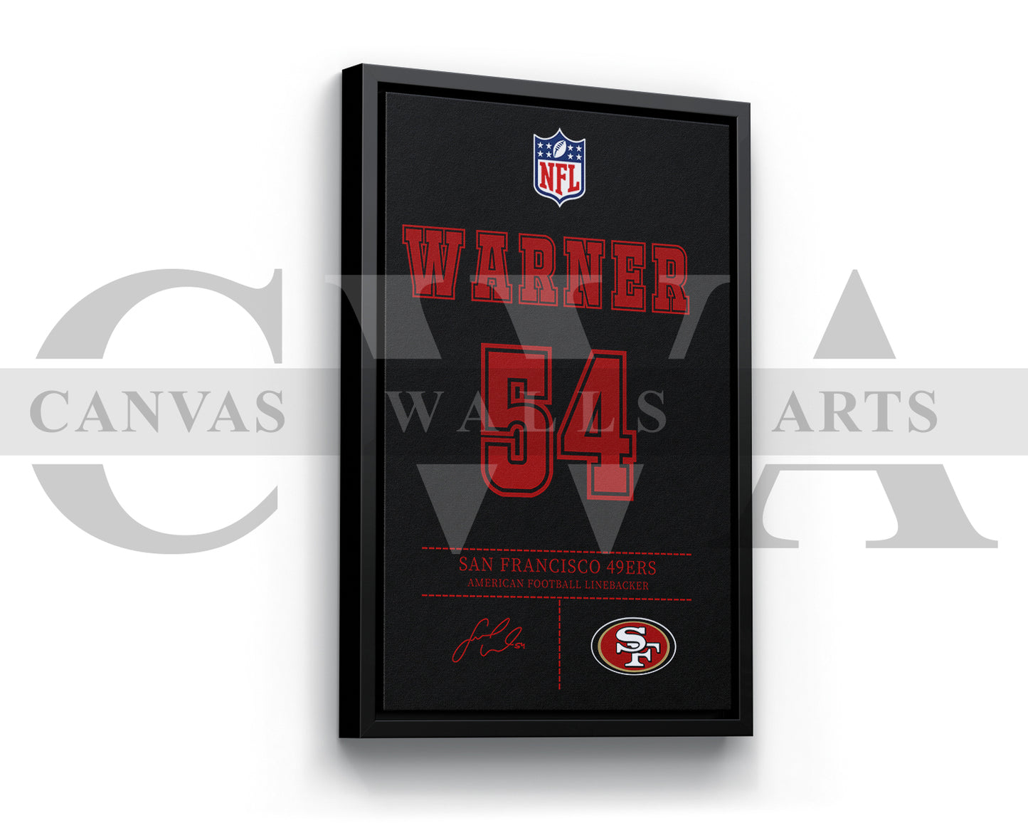 Fred Warner Canvas Wall Art - NFL Jersey Poster | American Football Sports Canvas Wall Art