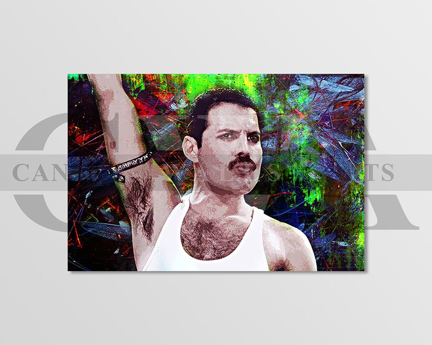 Freddie Mercury Canvas Wall Art Abstract Music Poster Print