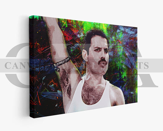 Freddie Mercury Canvas Wall Art Abstract Music Poster Print