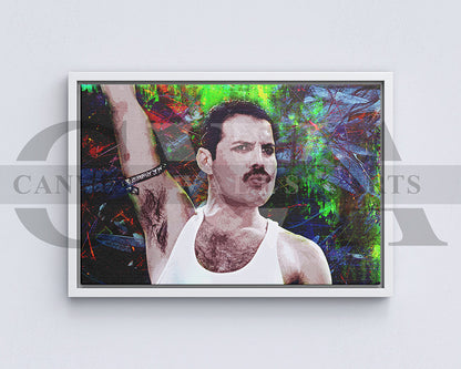 Freddie Mercury Canvas Wall Art Abstract Music Poster Print