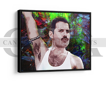 Freddie Mercury Canvas Wall Art Abstract Music Poster Print