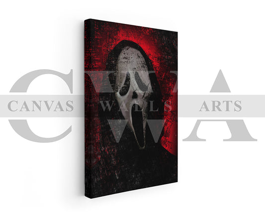 Ghost Face Mask Canvas Wall Art Abstract Movie Poster