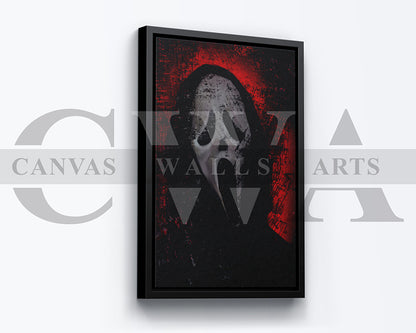 Ghost Face Mask Canvas Wall Art Abstract Movie Poster
