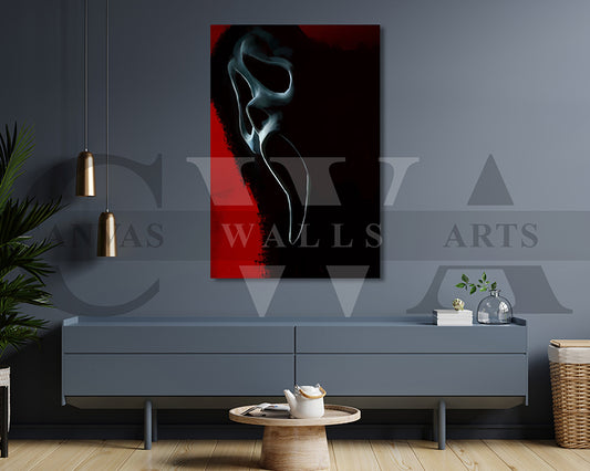 Ghost Mask Canvas Wall Art Abstract Movie Poster