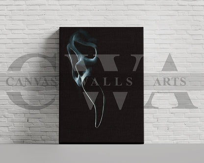 Ghost Face Mask Canvas Wall Art Abstract Movie Poster