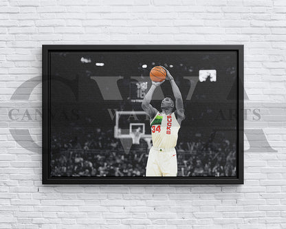 Giannis Antetokounmpo Black & White Canvas Art Basketball Canvas Wall Art