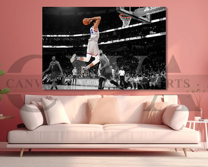 Giannis Antetokounmpo Black & White Canvas Art Basketball Canvas Wall Art