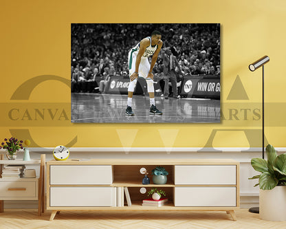 Giannis Antetokounmpo Black & White Canvas Art Basketball Canvas Wall Art