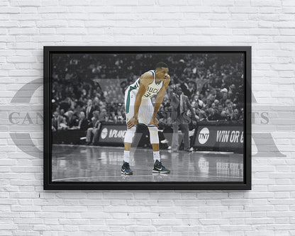 Giannis Antetokounmpo Black & White Canvas Art Basketball Canvas Wall Art