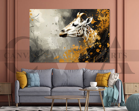Giraffe Canvas Wall Art Animal Poster Print