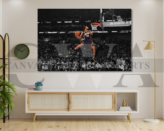 Glenn Robinson Black & White Canvas Art Basketball Canvas Wall Art