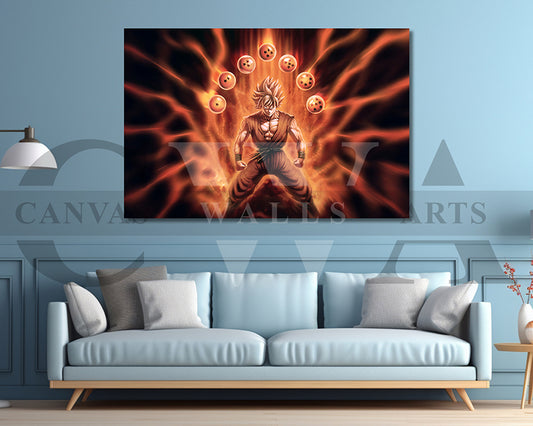 Goku Stronger Than Yesterday Canvas Wall Art