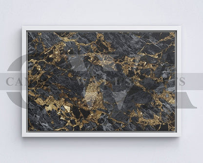 Gold and Black Marble Canvas Wall Art