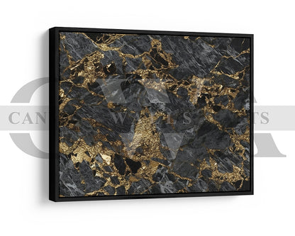Gold and Black Marble Canvas Wall Art