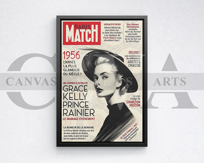 Grace Kelly Paris Match Canvas Wall Art