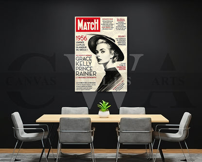 Grace Kelly Paris Match Canvas Wall Art