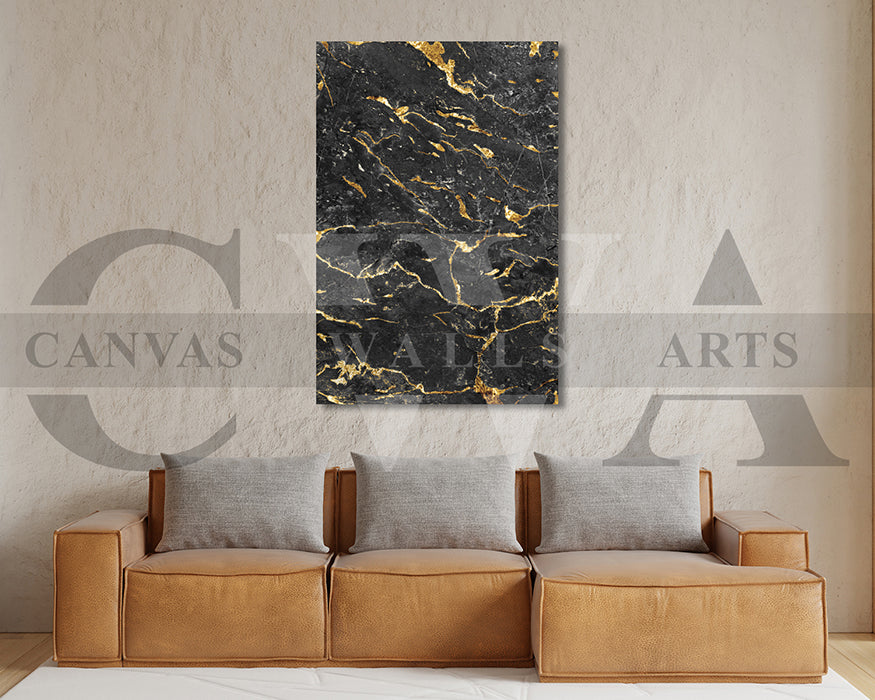 Gray and Gold Marble Canvas Wall Art